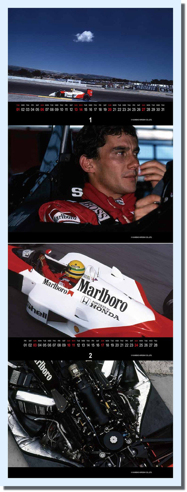 Ayrton Senna F1 Formula One McLaren Honda Racing Legend Calendar 2013 